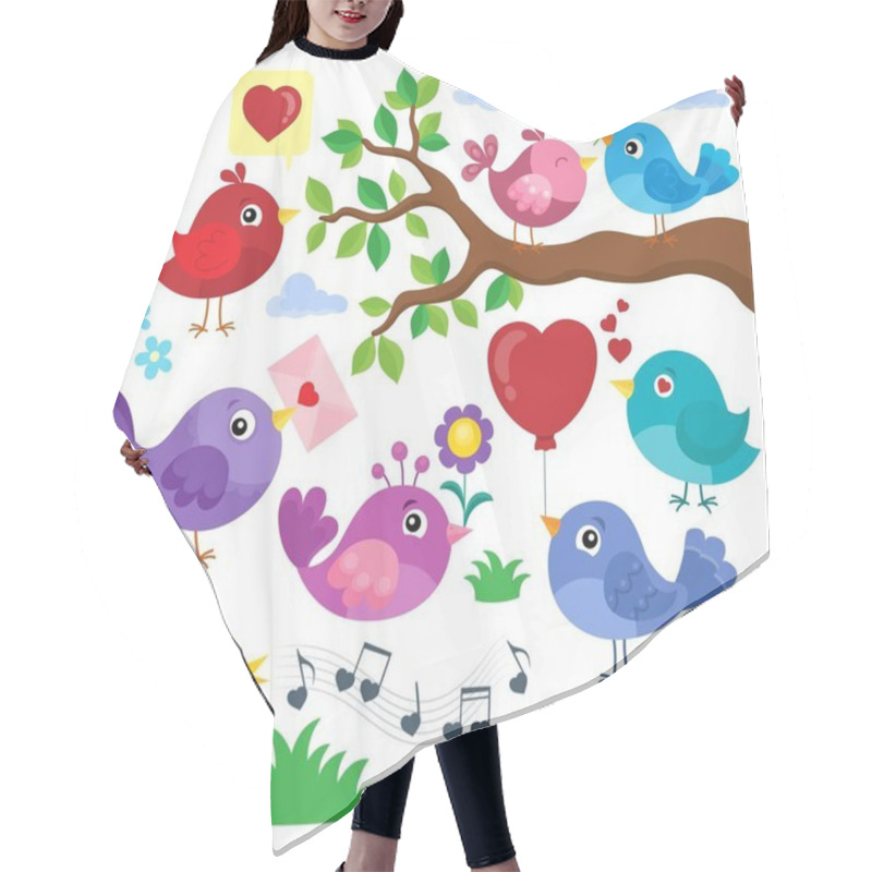 Personality  Valentine Birds Theme Set 1 Hair Cutting Cape