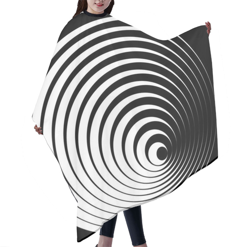 Personality  Concentric Circles Abstract Element. Hair Cutting Cape