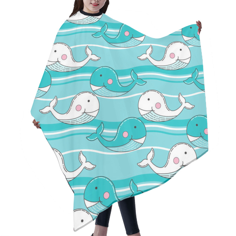 Personality  Cartoon Whale Pattern Hair Cutting Cape