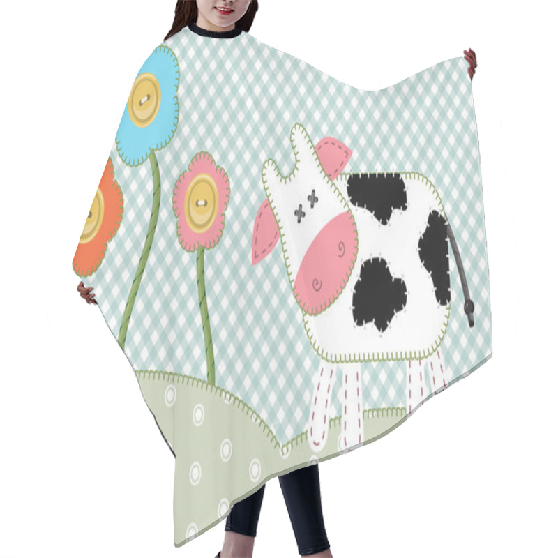 Personality  Cute Cow Hair Cutting Cape