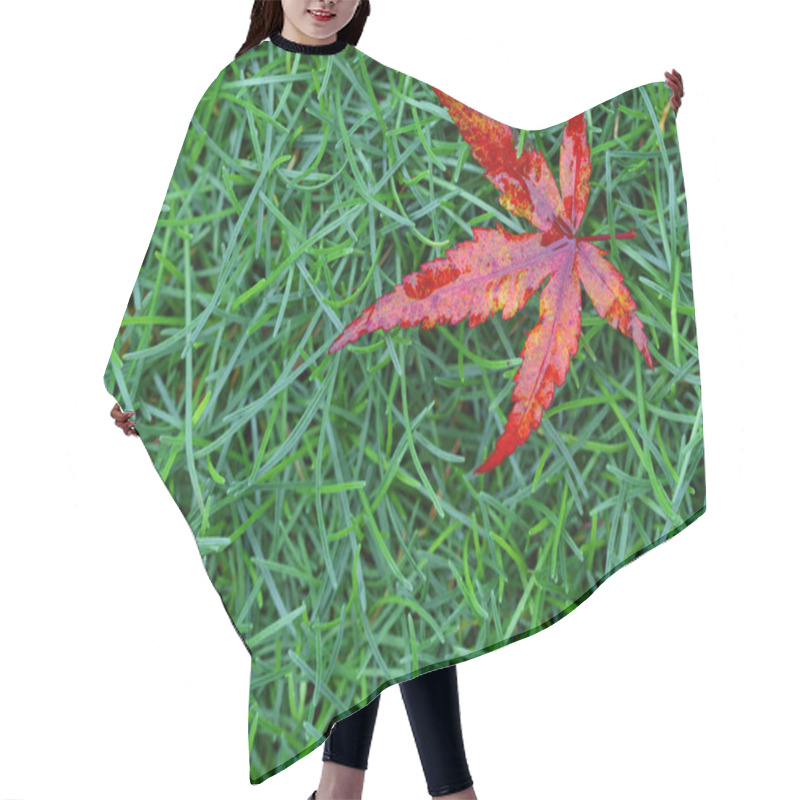 Personality  Red Fall Leaf Hair Cutting Cape