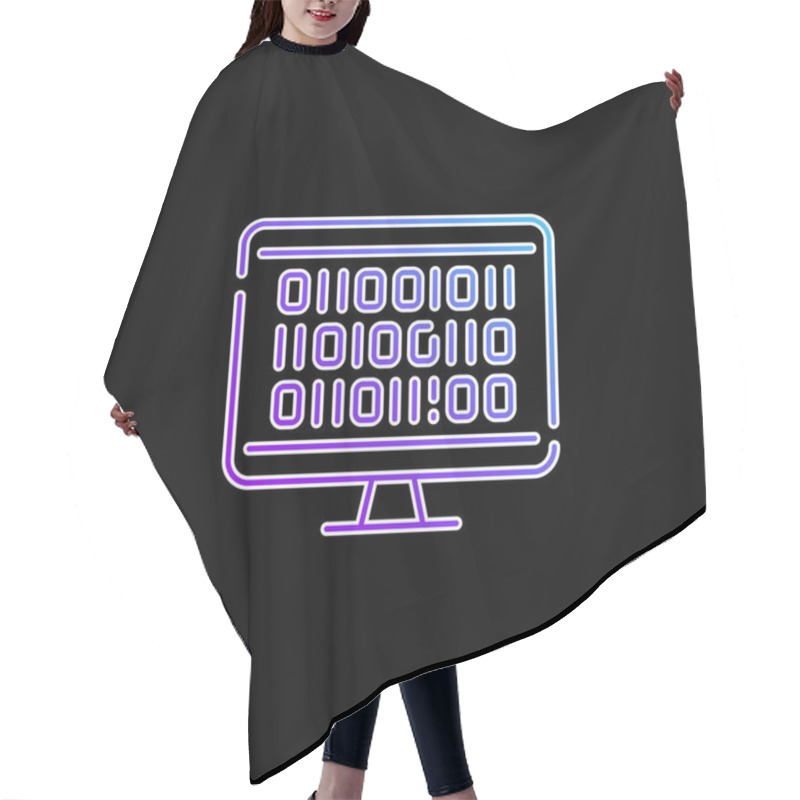 Personality  Binary Blue Gradient Vector Icon Hair Cutting Cape