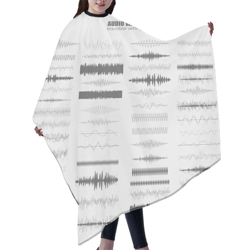 Personality  Audio Equalizer Technology Set Hair Cutting Cape