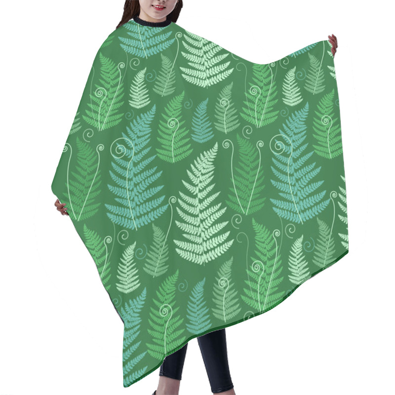 Personality  Green Floral Background With Twirled Grunge Fern Leafs. Hair Cutting Cape