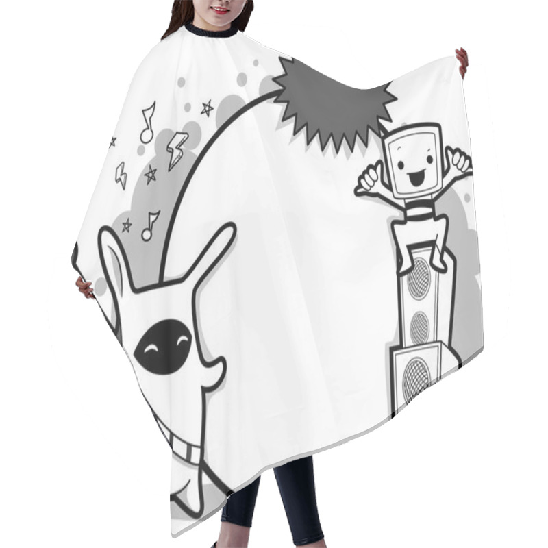 Personality  Doodle Music Frame Hair Cutting Cape