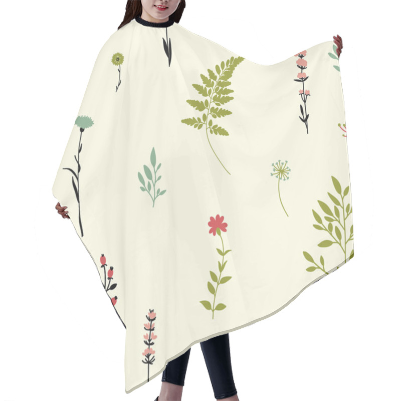 Personality  Seamless Pattern With Flowers Hair Cutting Cape