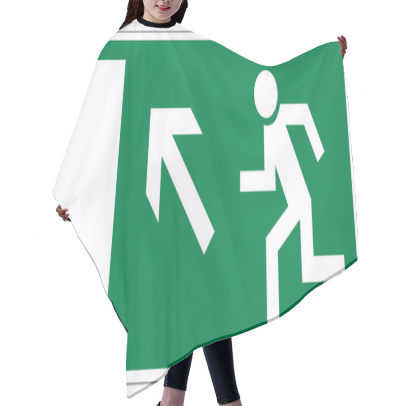 Personality  Rescue Signs Icon Exit Emergency Exit Figure Door Hair Cutting Cape