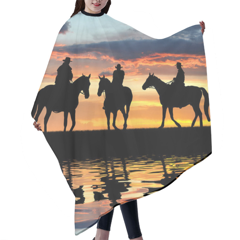 Personality  Silhouette Cowboys Hair Cutting Cape