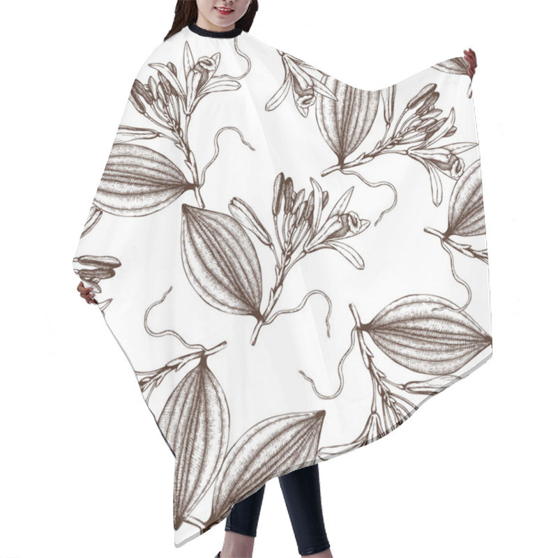 Personality  Vanilla Sketch Pattern Hair Cutting Cape