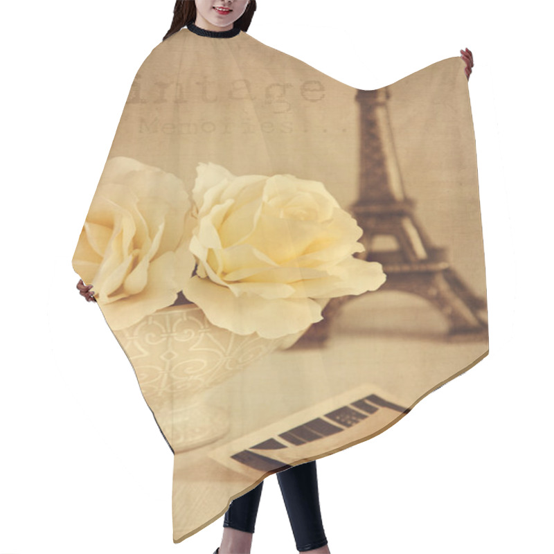 Personality  Antique Roses With Old Photos Hair Cutting Cape