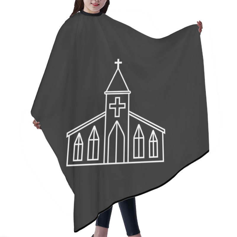 Personality  Church Line Icon, Religion Building Elements, Hair Cutting Cape