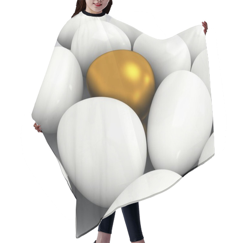 Personality  Unique Golden Egg Among White Eggs Hair Cutting Cape