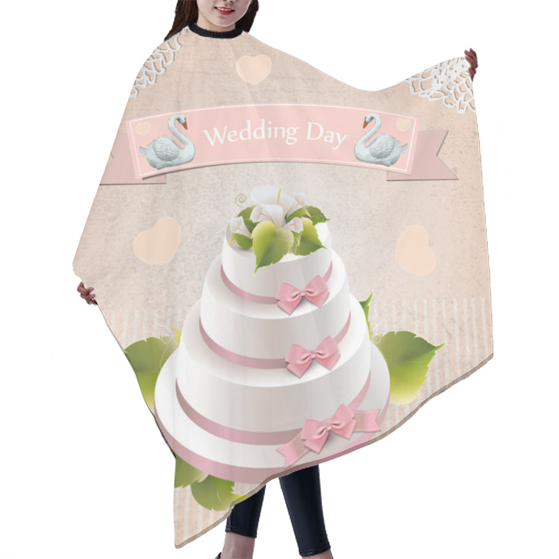 Personality  Wedding Cake, Vector Illustration Hair Cutting Cape