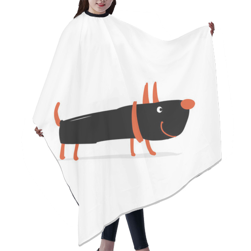 Personality  Funny Dog, Sketch For Your Design Hair Cutting Cape