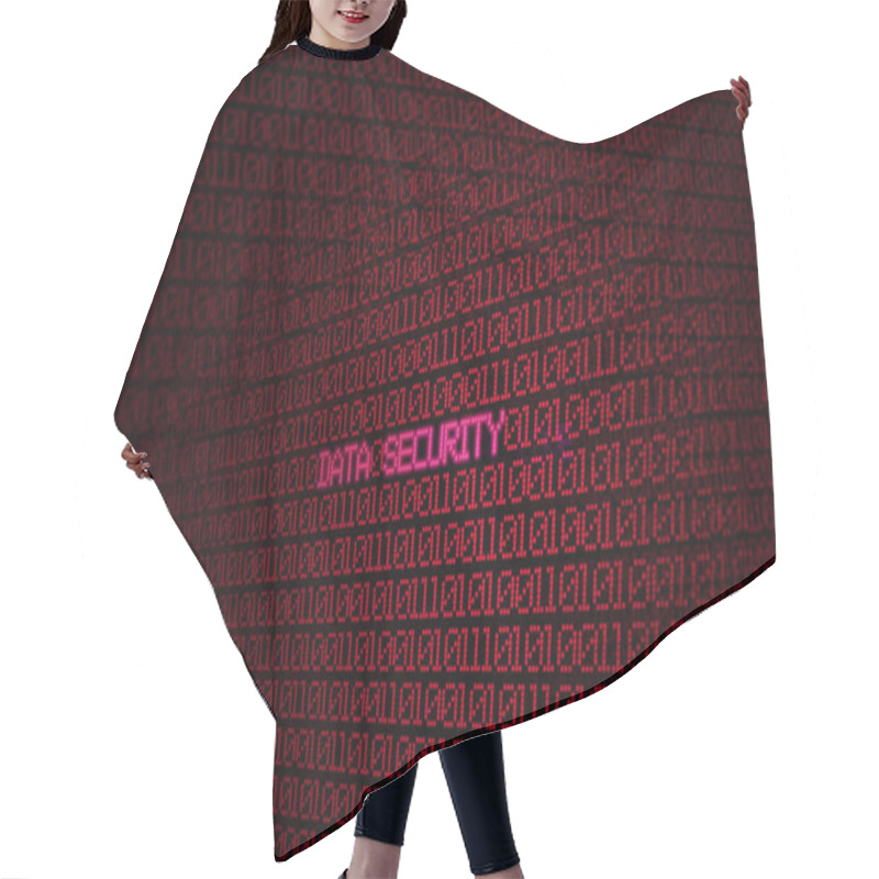 Personality  Glowing Red Binary Code On Screen With Words Data Security Background Concept Hair Cutting Cape