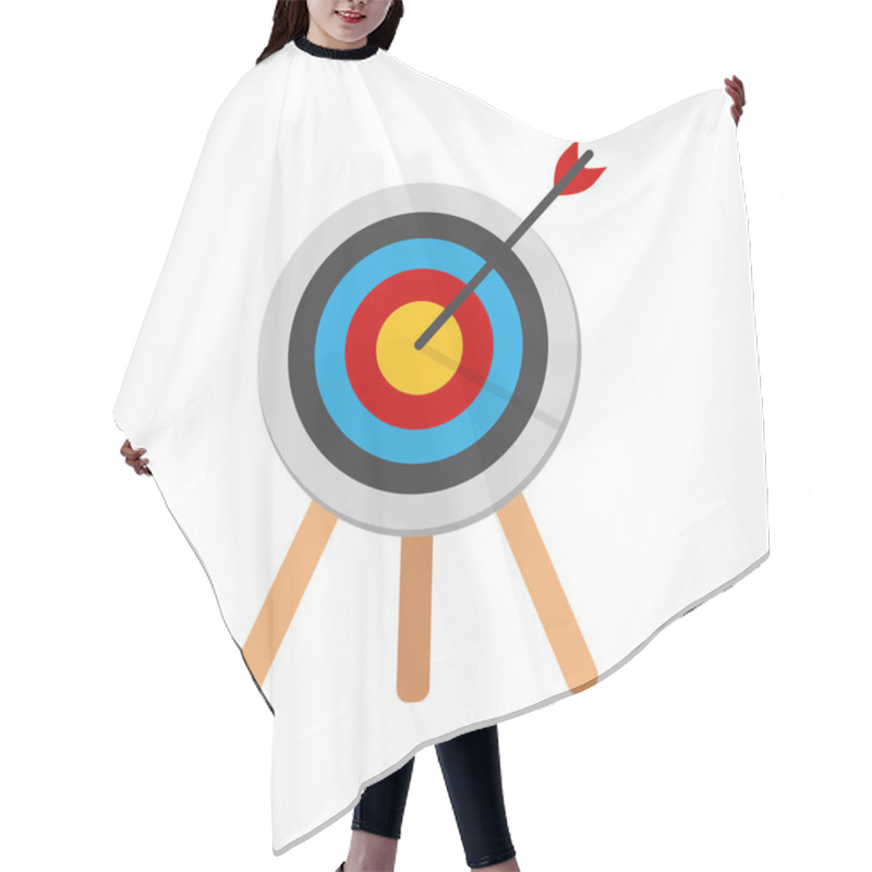 Personality  The Arrow Presses The Target Button., Focusing On Goals, Success, Successful Investment, Successful Business Strategy, Targeted Investment Strategies, Icon Illustrations And Vector Hair Cutting Cape