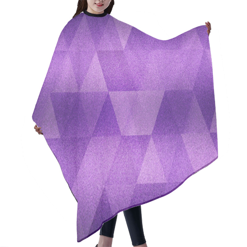 Personality  Grainy Background With Abstract Violet And Purple Triangle Shapes. Hair Cutting Cape