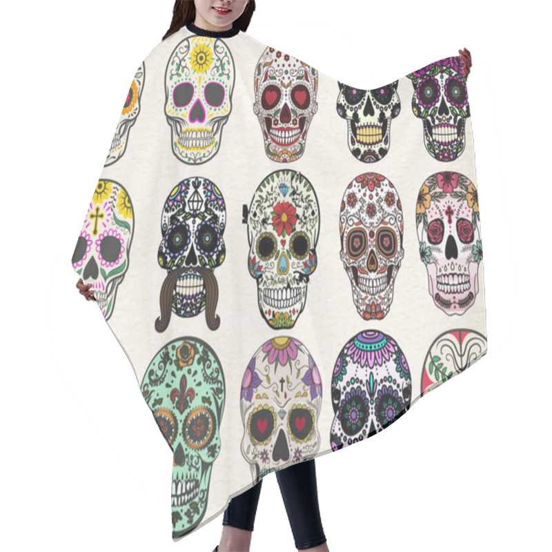 Personality  Sugar Skulls Set Hair Cutting Cape