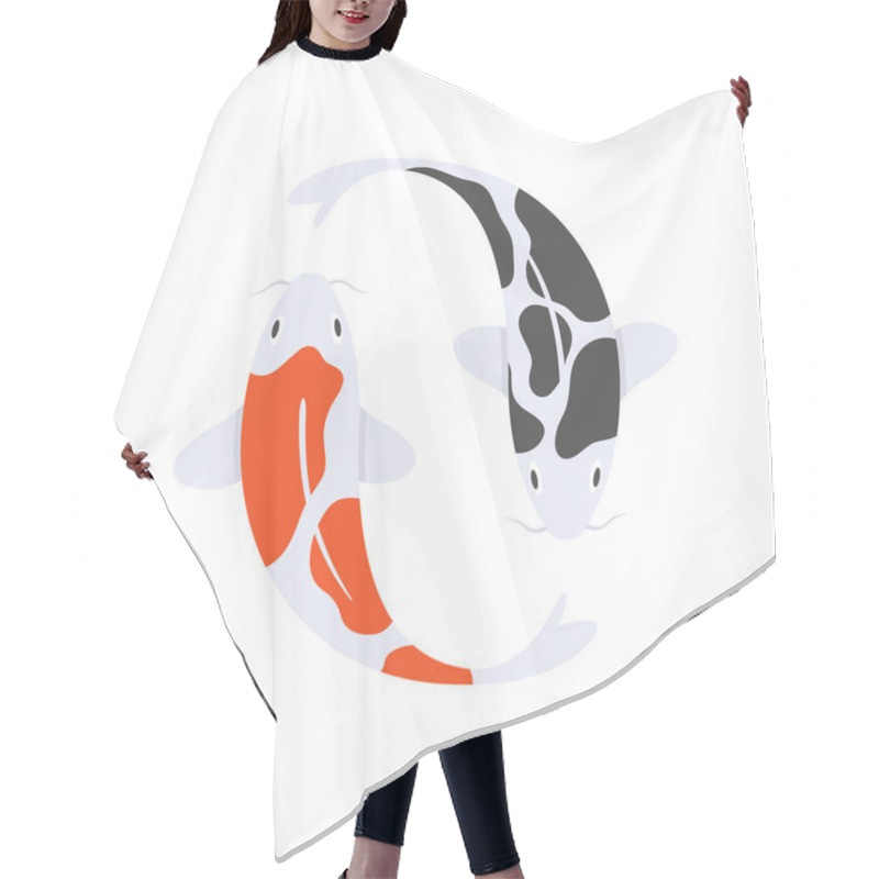 Personality  Vector Flat Style Illustration Of Japanese Koi Fish. Hair Cutting Cape