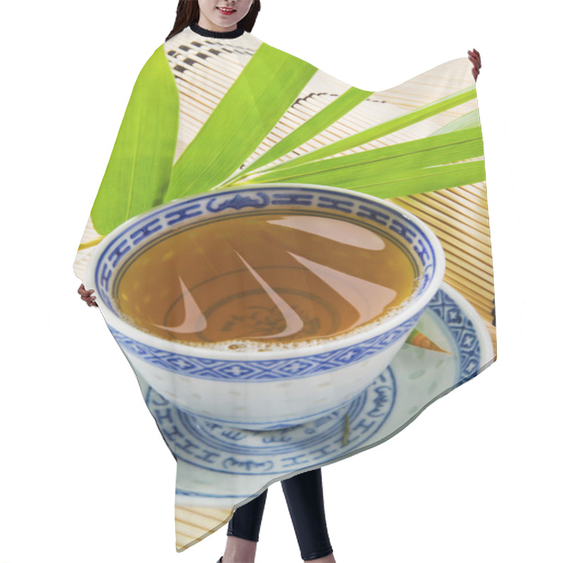 Personality  Green Tea In Bowl  Hair Cutting Cape