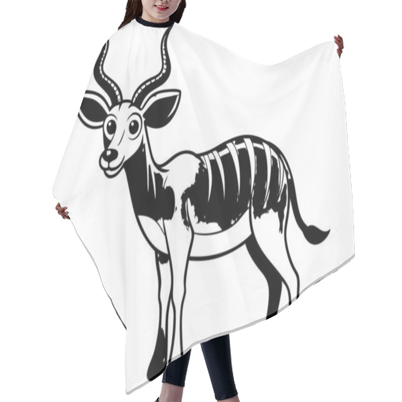 Personality  Cute Antelope With Big Eyes And Striped Legs In Cartoon Style Hair Cutting Cape