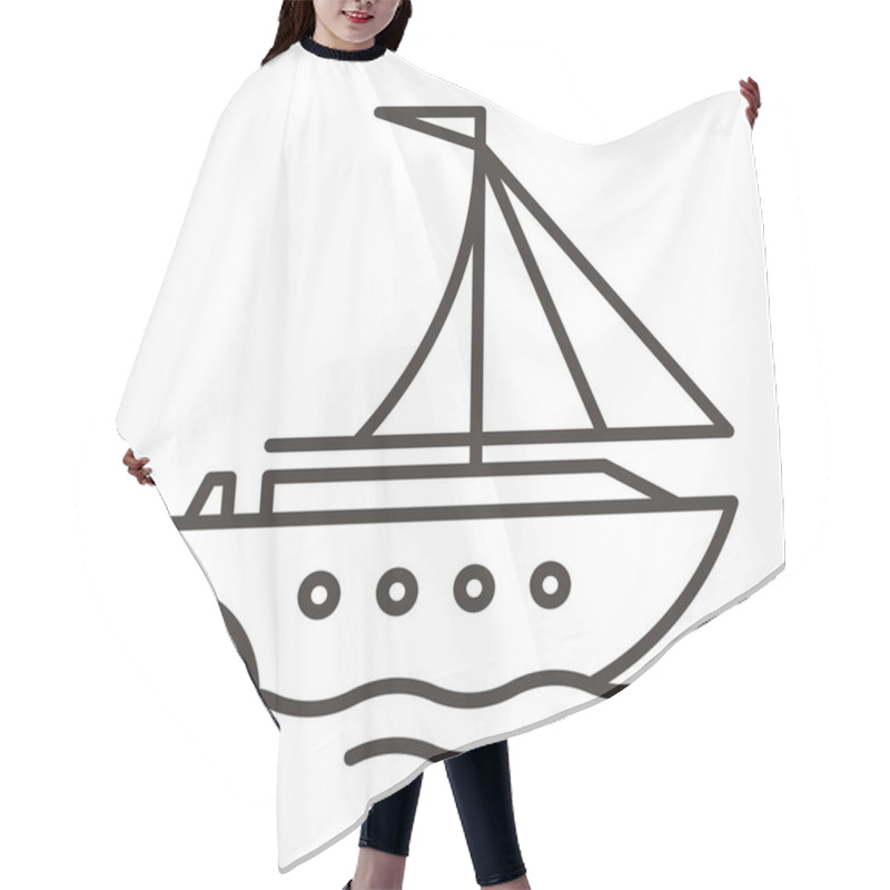 Personality  Simple Yacht Icon Hair Cutting Cape