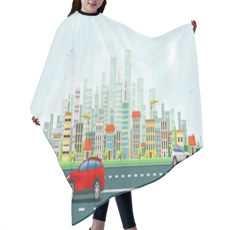 Personality  City Skyline Vector Banner Hair Cutting Cape