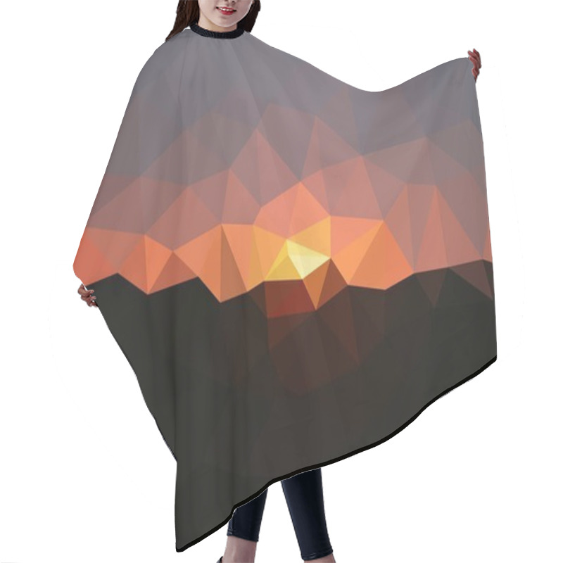 Personality  Abstract Polygonal Sunset Background Hair Cutting Cape