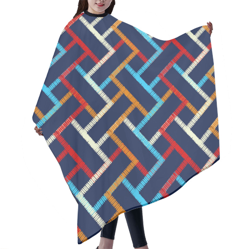 Personality  Shape Of Zigzag With Hand Shading. Trendy Seamless Pattern Designs. Can Be Used For Wallpaper, Textile, Invitation Card, Wrapping, Web Page Background. Hair Cutting Cape