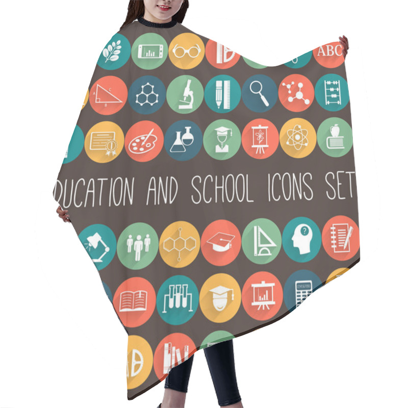 Personality  Education Flat Icon Set Hair Cutting Cape