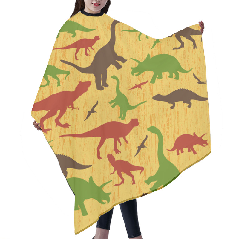 Personality  Silhouettes Of Dinosaur Hair Cutting Cape