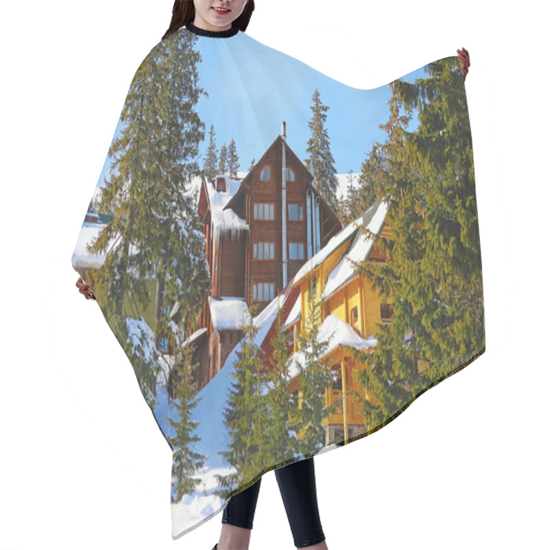 Personality  Snowy Resort In Mountains Hair Cutting Cape