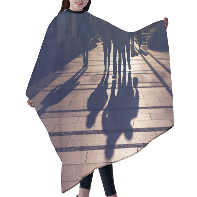 Personality  Silhouettes Of People Walking On City Street Hair Cutting Cape