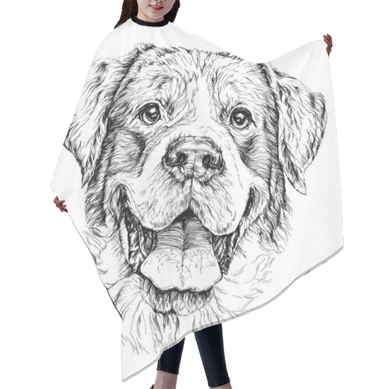 Personality  Sketch Of Funny Shepherd Dog Hair Cutting Cape