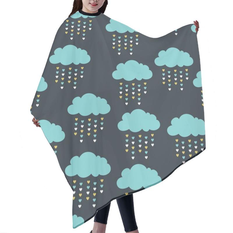 Personality  Seamless Pattern With Blue Clouds Hair Cutting Cape