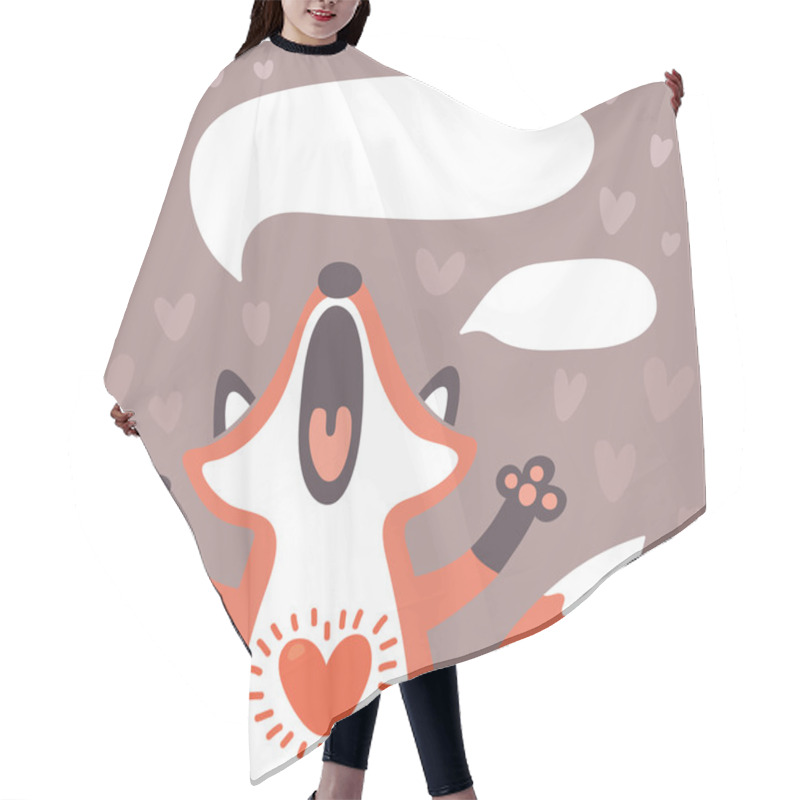 Personality  Card To The Birthday Or Other Holiday With Cute Fox Hair Cutting Cape