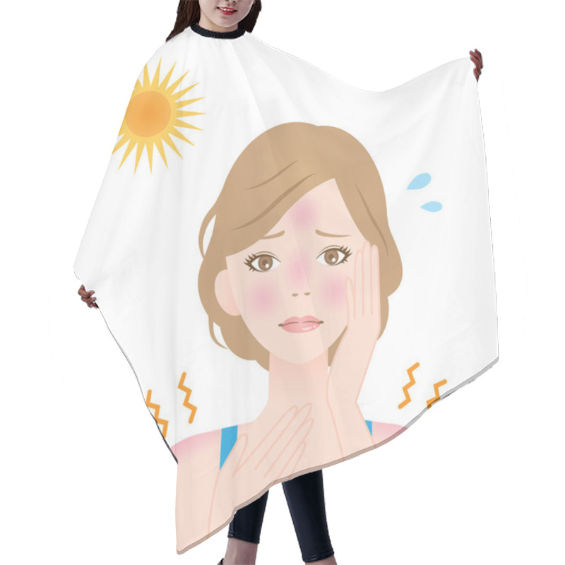 Personality  Woman Get Sunburns Hair Cutting Cape