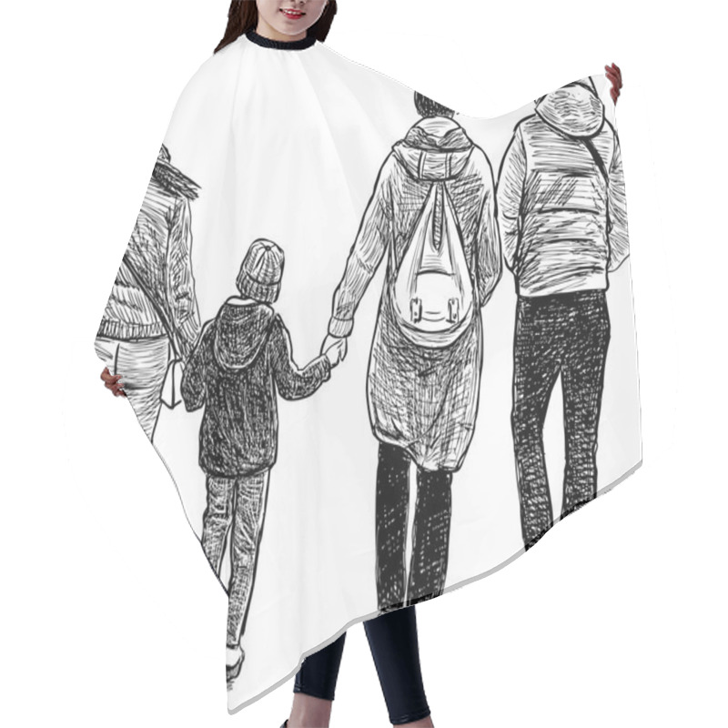 Personality   Family On A Walk Hair Cutting Cape