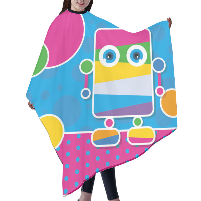 Personality  Cute Robot Greeting Card Hair Cutting Cape