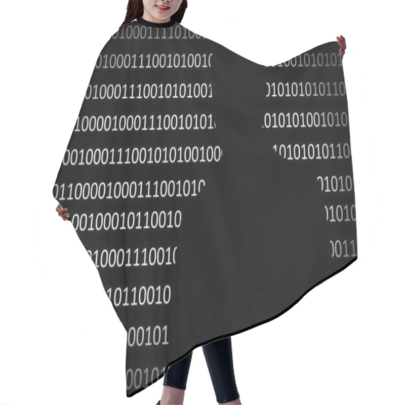 Personality  Anonymous Hacker Without Face And Binary Code Background Hair Cutting Cape