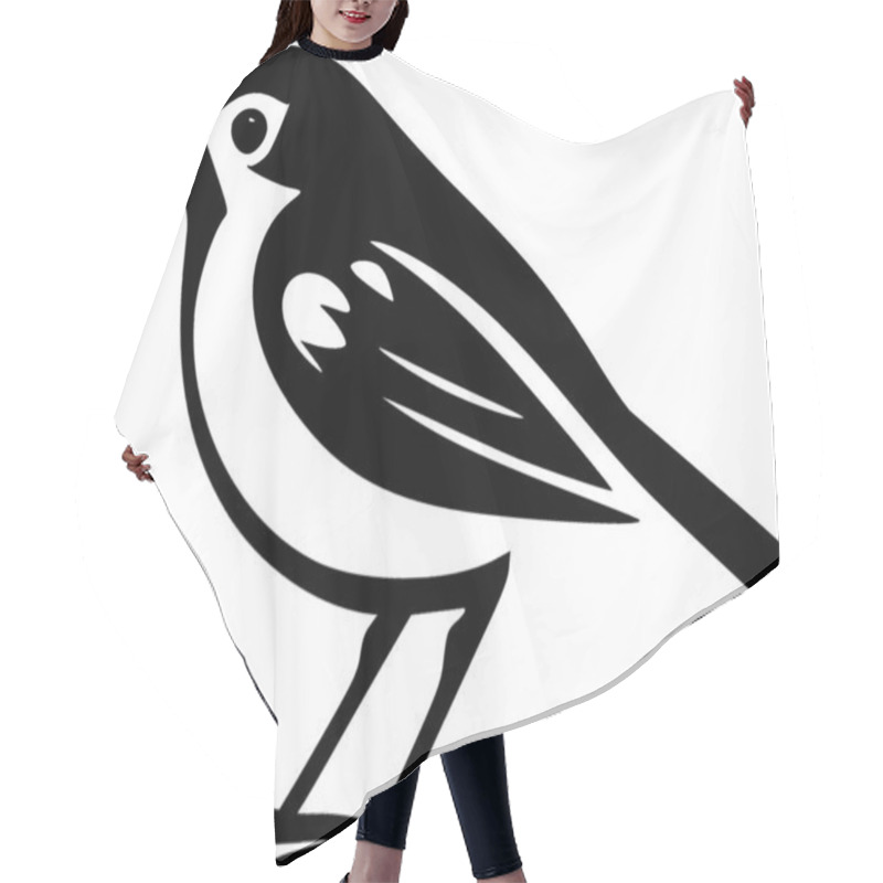 Personality  Birds - Black And White Vector Illustration Hair Cutting Cape