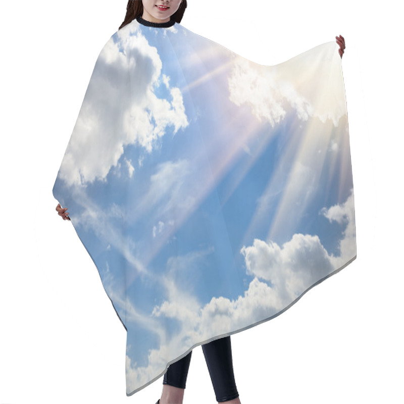 Personality  Clear Blue Sky With Sunshine Hair Cutting Cape