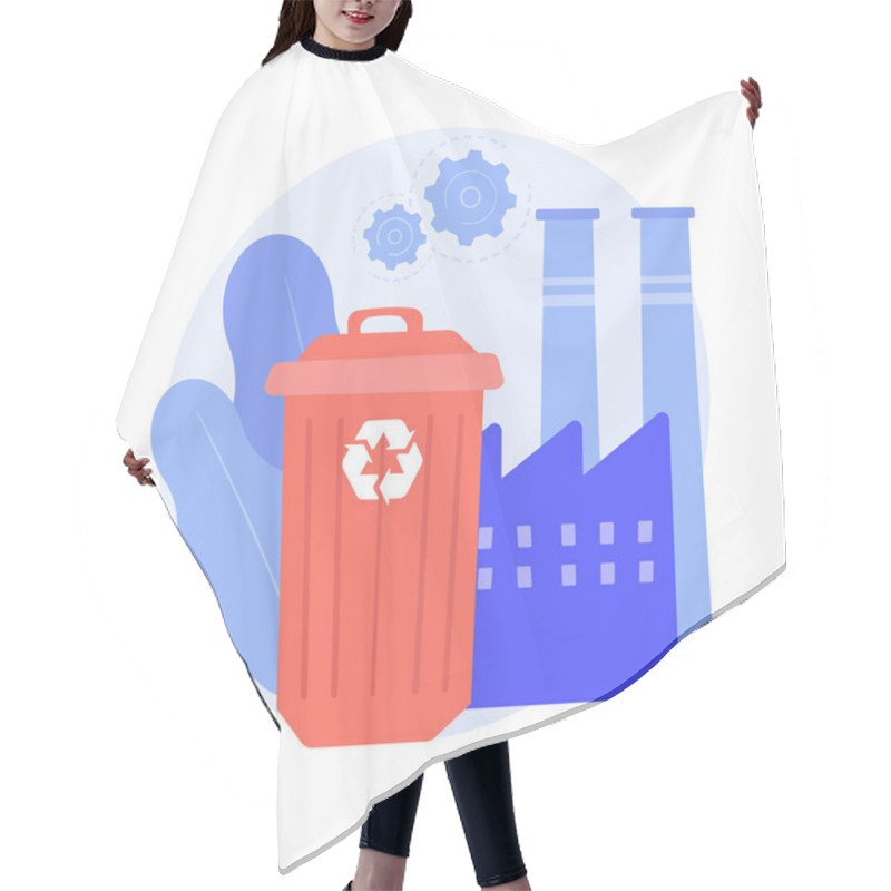 Personality  Mechanical Recycling Abstract Concept Vector Illustration. Hair Cutting Cape