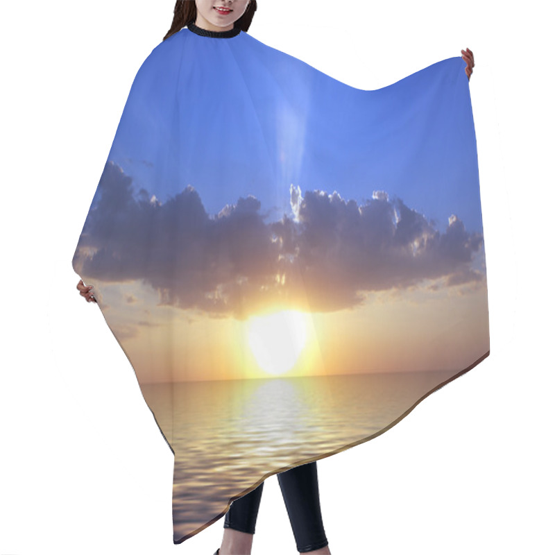 Personality  Sunset And Sun Behind The Cloud Hair Cutting Cape