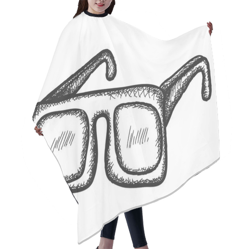 Personality  Doodle Old Glasses,  Illustration Hair Cutting Cape