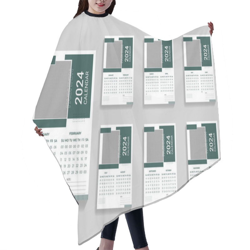 Personality  Unique Calendar Design Template Hair Cutting Cape