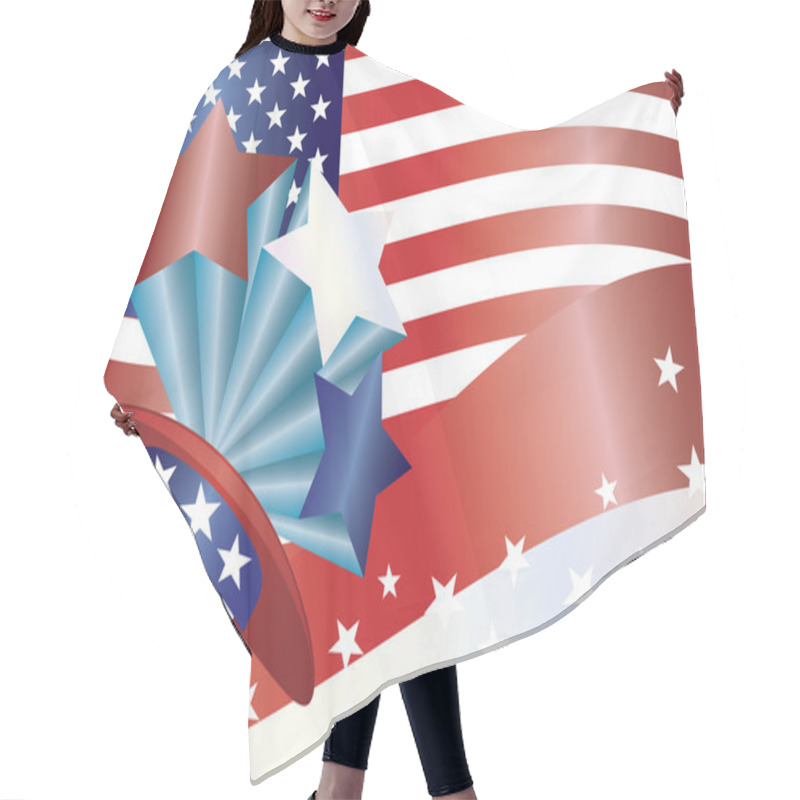 Personality  4th Of July Hat With Stars Illustration Hair Cutting Cape