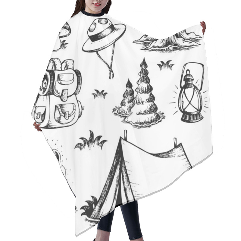 Personality  Outdoor Theme Drawings Collection Hair Cutting Cape