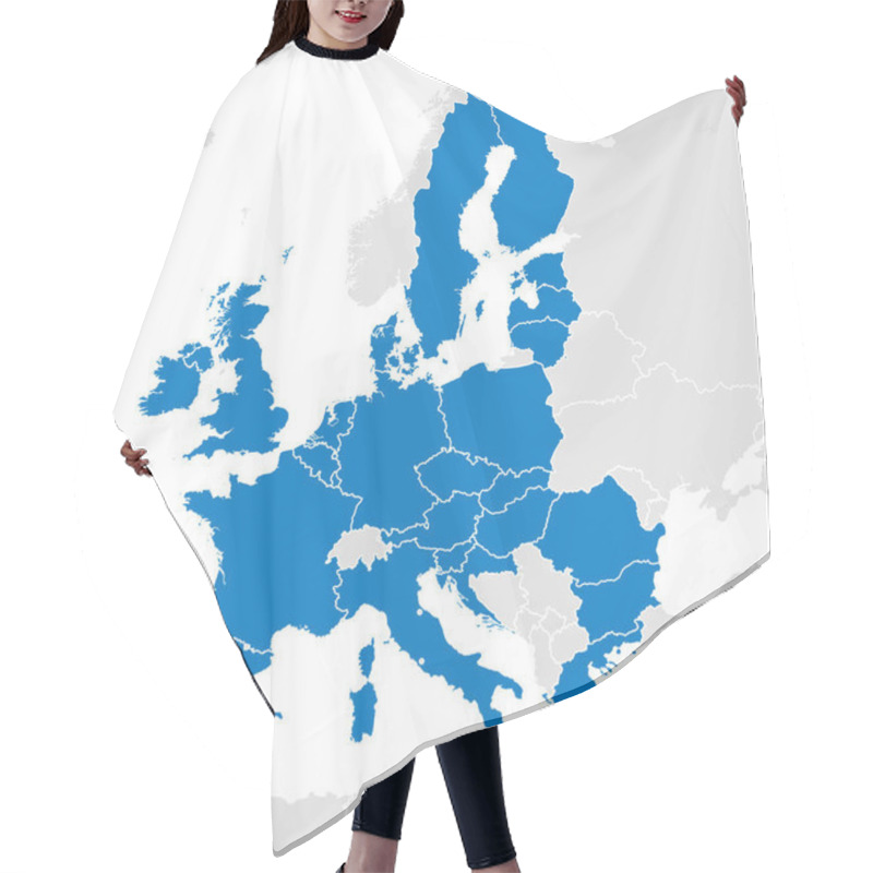 Personality  European Union Countries Political Map Hair Cutting Cape