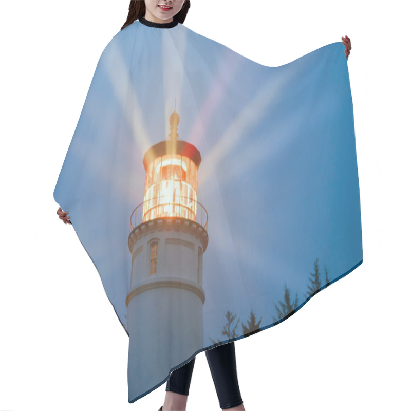 Personality  Lighthouse Beams Illumination Into Rain Storm Maritime Nautical  Hair Cutting Cape